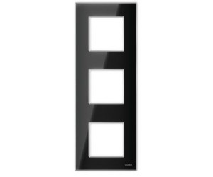 Рамка на 3 поста вертикальная стеклянная черная "Эстетика"