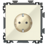 Розетка электрическая бежевая с заземлением 16 A CGSS "Практика"