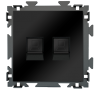 Розетка интернет двойная RJ45*2 черная матовая CGSS "Практика"
