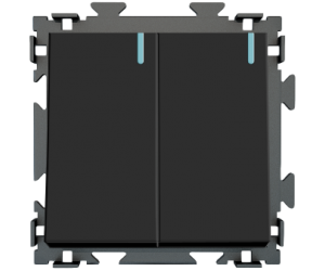 Двухклавишный черный выключатель CGSS «Практика»