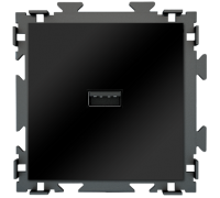 Розетка USB черная матовая CGSS "Практика"