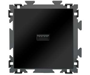 Розетка USB черная матовая CGSS "Практика"