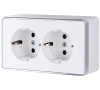 Розетка двойная с заземлением Gallant (белая) WL15-02-03