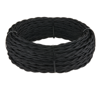 Ретро кабель витой 2х1,5 (черный)
