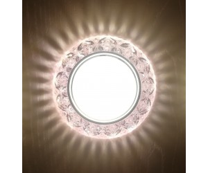 Светильник встр. искристый с подсветкой "Бабочки" Светло-розовый / Хром  GX53 H4 LD7040