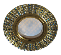 Светильник точечный стекло прозрачное и  стразами бирюза DL1662