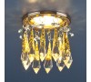 Светильник  хрустальный 2021 золото/тонированный/голубой