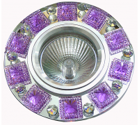 Светильник  точечный FT 501зеркальный + сиреневые кристаллы