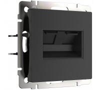 Розетка двойная Ethernet RJ-45 (черный матовый)