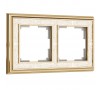 Рамка на 2 поста (золото/белый)