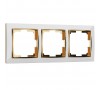 Рамка на 3 поста (белый/золото)