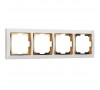 Рамка на 4 поста (белый/золото)
