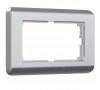Рамка для двойной розетки (серебряный)